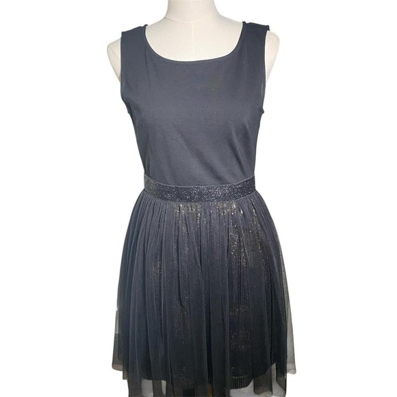 Betsey Johnson Black Glitter Tulle Dress - Size 6 - Fit & Flare Party Cocktail‎ - Picture 1 of 8